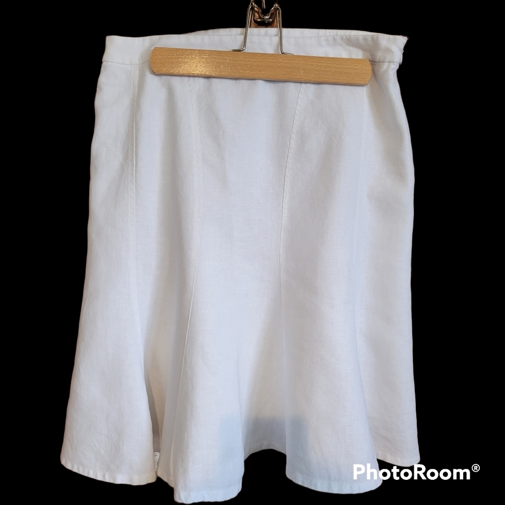 Chaps linen skirt Sz 6- White